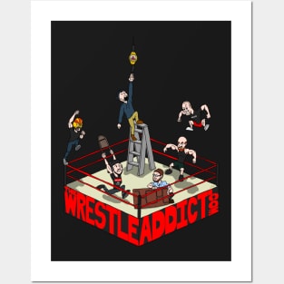 The Wrestle Addict Cartoon Tee Posters and Art